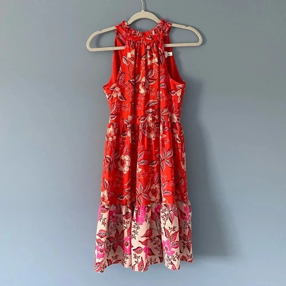 Eliza J high halter neck floral fit and flare Dress 18271 - Picture 2 of 11